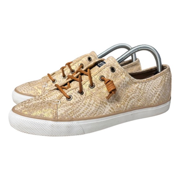 Sperry | Snakeskin Reptile-Inspired Low-Top Sneakers - Size 10 - Picture 4 of 9